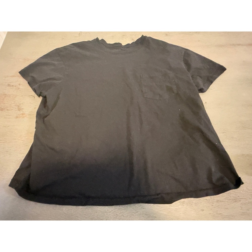 Torrid Womens Plus Size 1 Relaxed Fit Pocket T-Shirt Black Cotton Short Sleeve